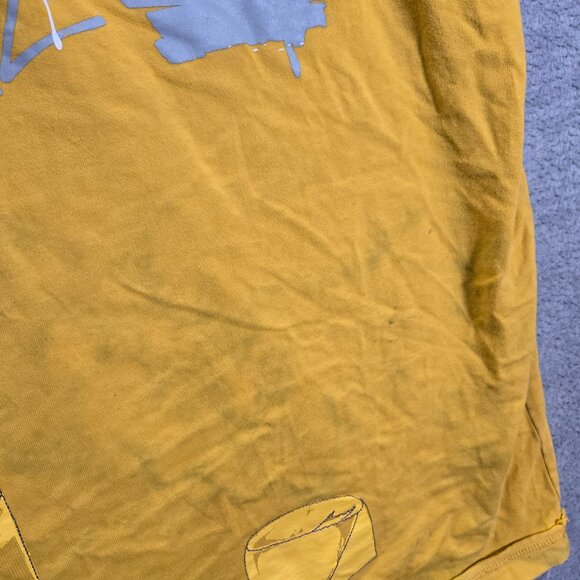 VINTAGE Hard Knock Men Shirt XL Yellow Ringer Spray Paint Hip Hop Streetwear Y2K - Picture 6 of 12